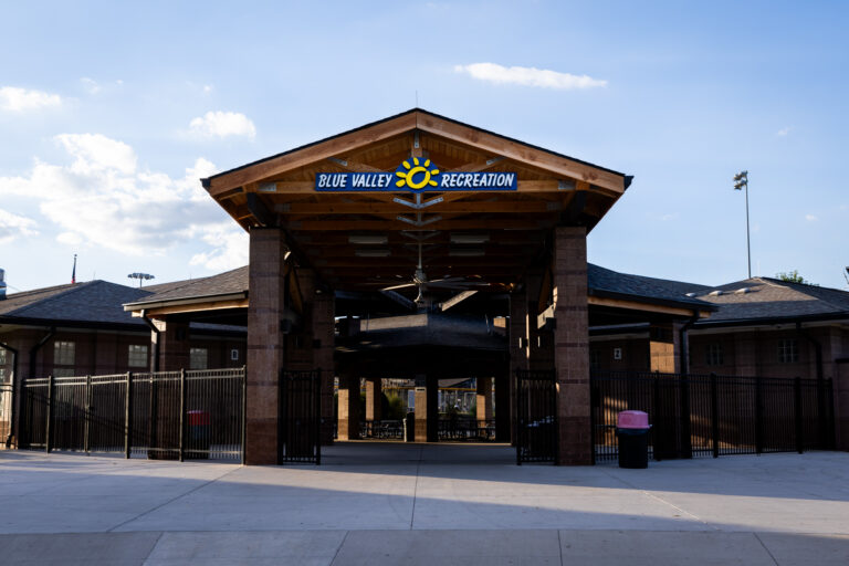 Entrance pavilion at the Sports Complex.
