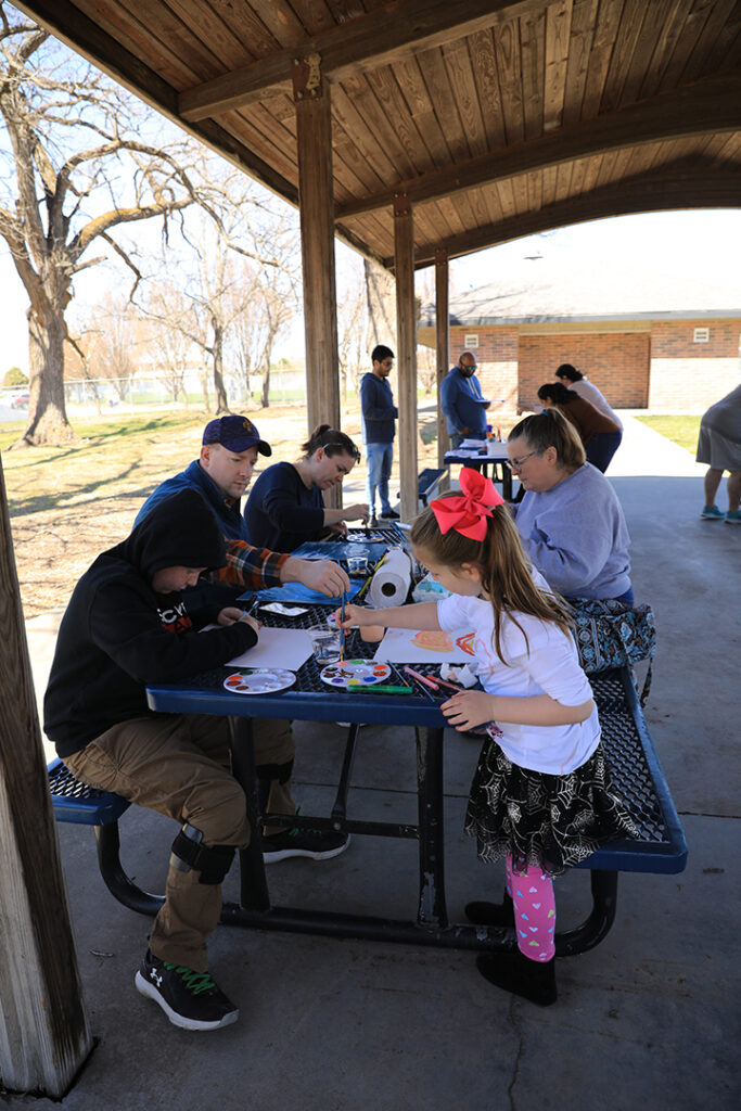 A family enjoying one of our shelters available for rent.