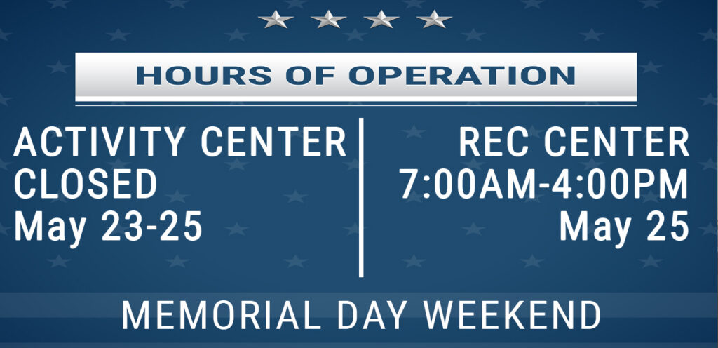 Graphic of Memorial Day Weekend Hours