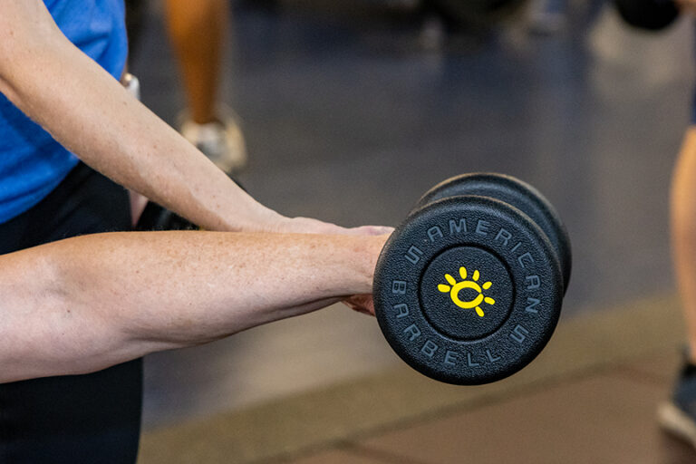 10 lb barbell with logo